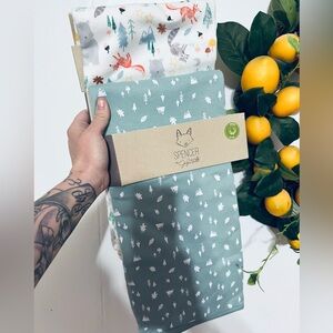 fox woodland animals baby blanket bundle